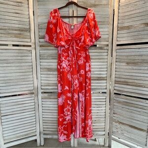 Ava & Viv Orange Floral Maxi Dress
